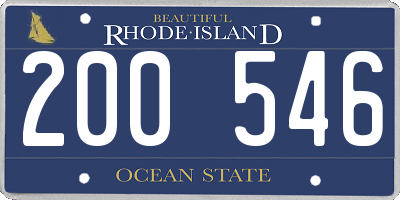 RI license plate 200546
