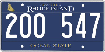RI license plate 200547