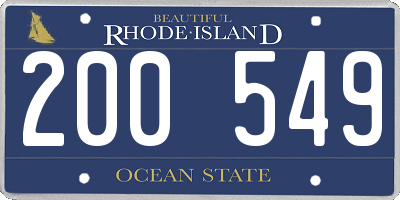 RI license plate 200549