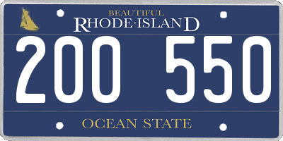 RI license plate 200550