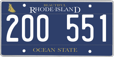 RI license plate 200551