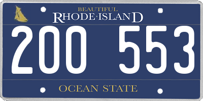RI license plate 200553