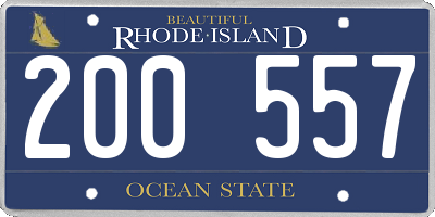 RI license plate 200557