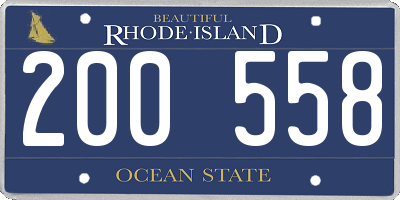 RI license plate 200558