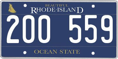 RI license plate 200559