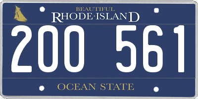 RI license plate 200561