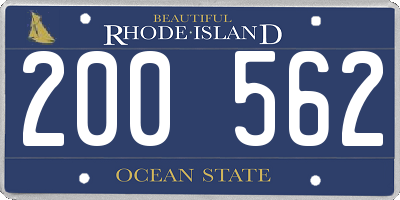 RI license plate 200562
