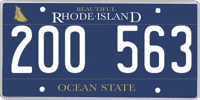 RI license plate 200563