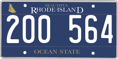 RI license plate 200564