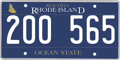 RI license plate 200565