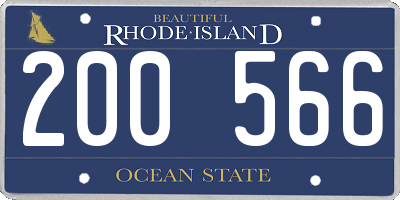 RI license plate 200566