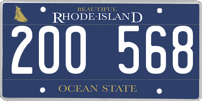 RI license plate 200568