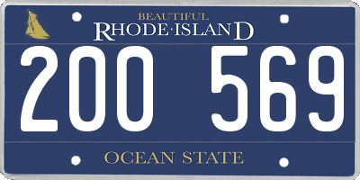 RI license plate 200569