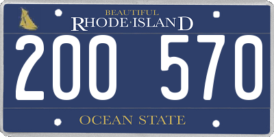 RI license plate 200570