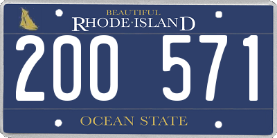 RI license plate 200571
