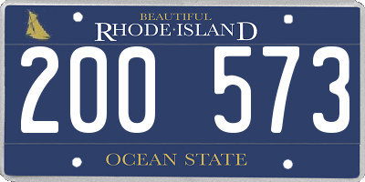 RI license plate 200573
