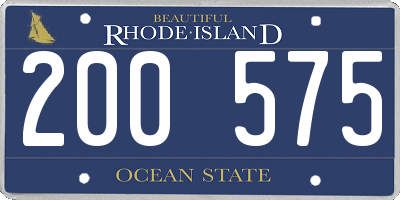 RI license plate 200575