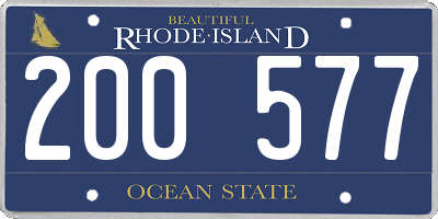 RI license plate 200577