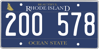 RI license plate 200578