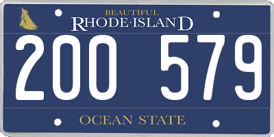 RI license plate 200579