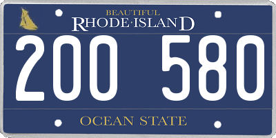 RI license plate 200580