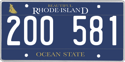 RI license plate 200581