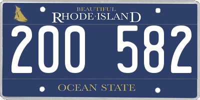 RI license plate 200582