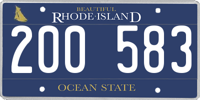 RI license plate 200583
