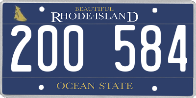 RI license plate 200584