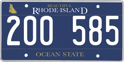 RI license plate 200585