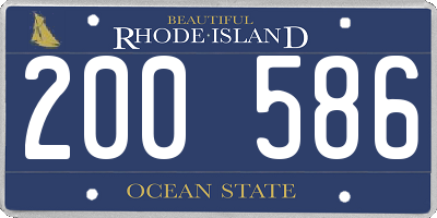 RI license plate 200586