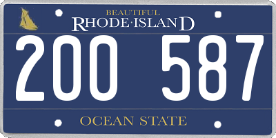 RI license plate 200587