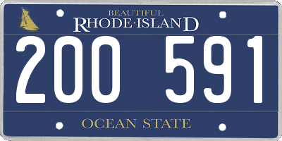 RI license plate 200591
