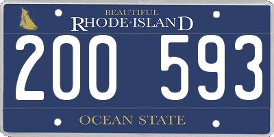 RI license plate 200593