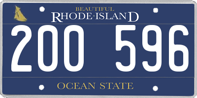 RI license plate 200596