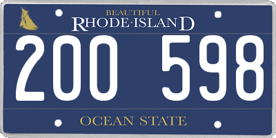 RI license plate 200598
