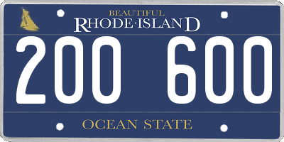 RI license plate 200600