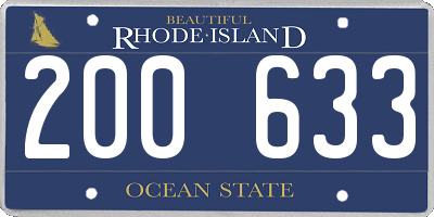 RI license plate 200633