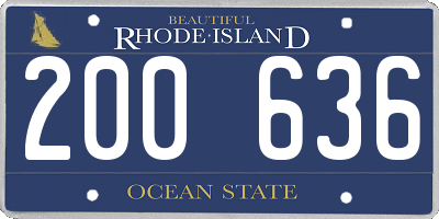 RI license plate 200636