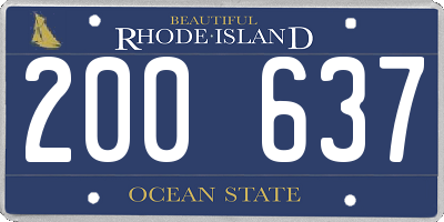 RI license plate 200637