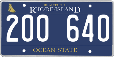 RI license plate 200640