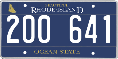 RI license plate 200641
