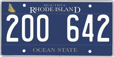 RI license plate 200642