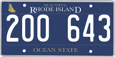 RI license plate 200643