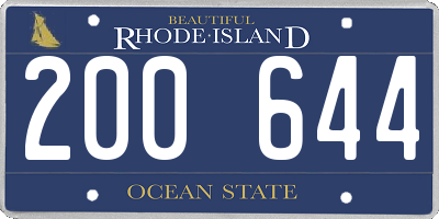 RI license plate 200644