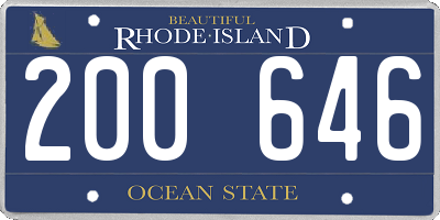 RI license plate 200646