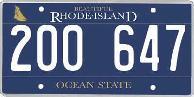 RI license plate 200647