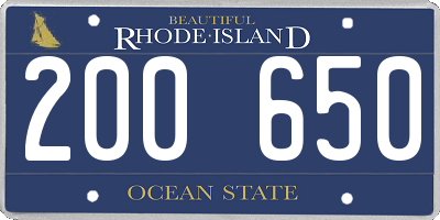 RI license plate 200650