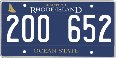 RI license plate 200652