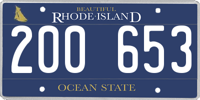 RI license plate 200653